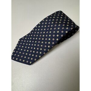 Vintage Ralph Lauren Silk Tie Navy  Blue Diamonds Geometric Classic